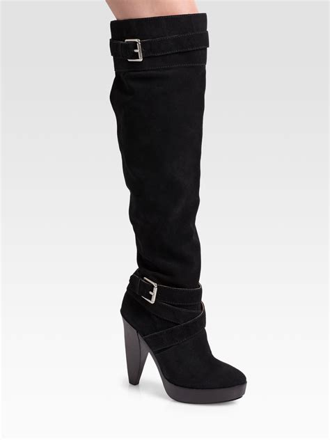 michael kors suede boots|Michael Kors adjustable buckle boots.